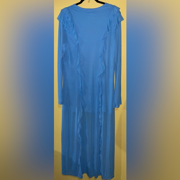 Elegant Blue Ruffle Maxi Dress - Picture 4 of 4